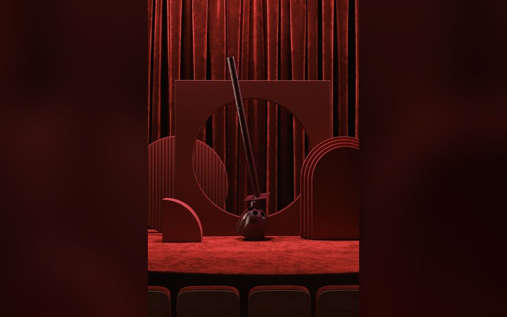Dedalo Umbrella Stand Ruby Red Collection by Danese Artemide Accessories